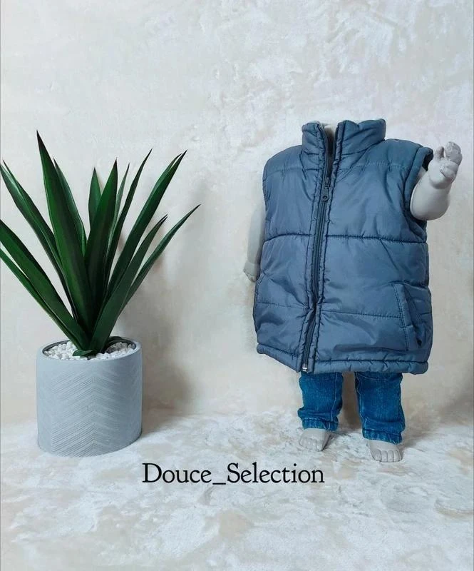 💎 Doudoune sans manches grise • 2 ans • Tendance 💎